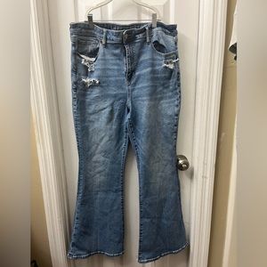 AE distressed flare jeans
